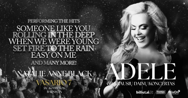 Gražiausių ADELE dainų koncertas | atlieka Natalie Anne Black