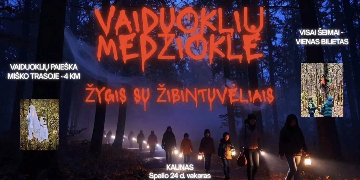 Vaiduoklių Medžioklė - žygis su žibintuvėliais šeimoms