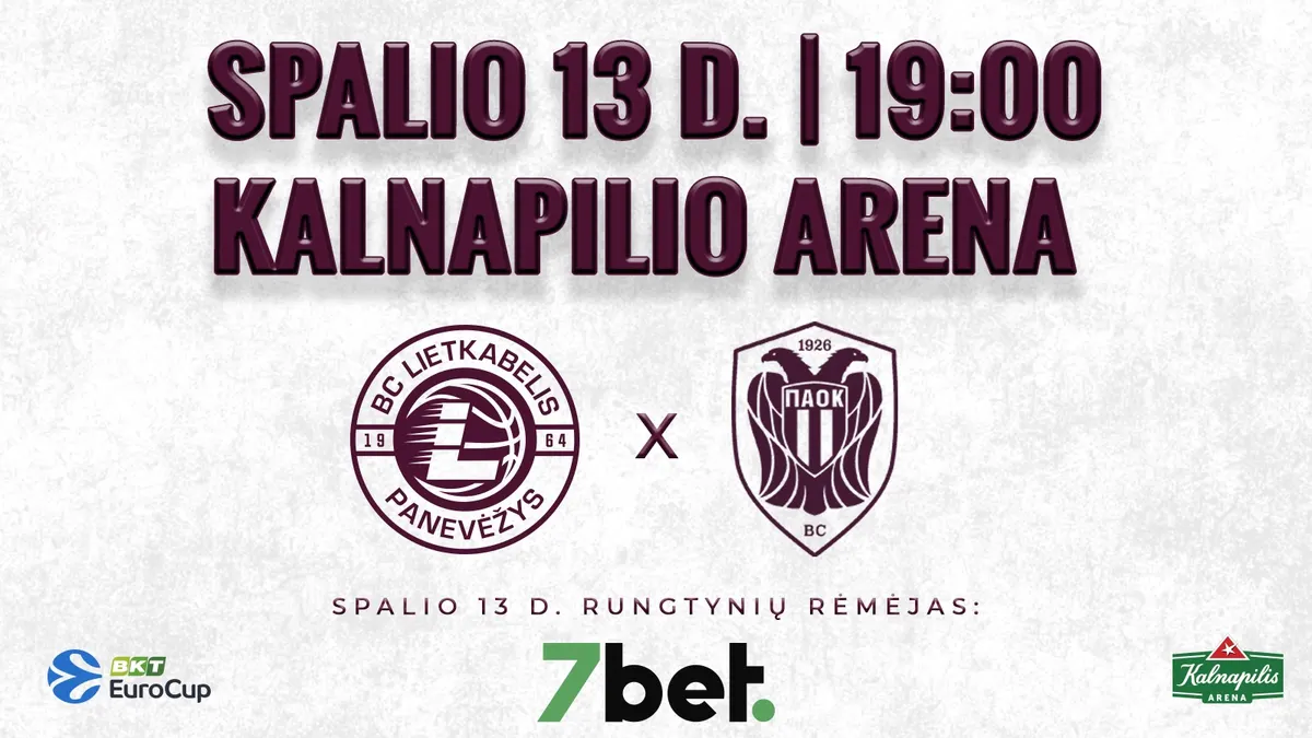 EuroCup rungtynės: Panevėžio „Lietkabelis“ – Salonikų „PAOK“