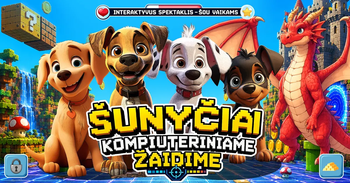 Interaktyvus spektaklis vaikams "Šunyčiai kompiuteriniame žaidime"