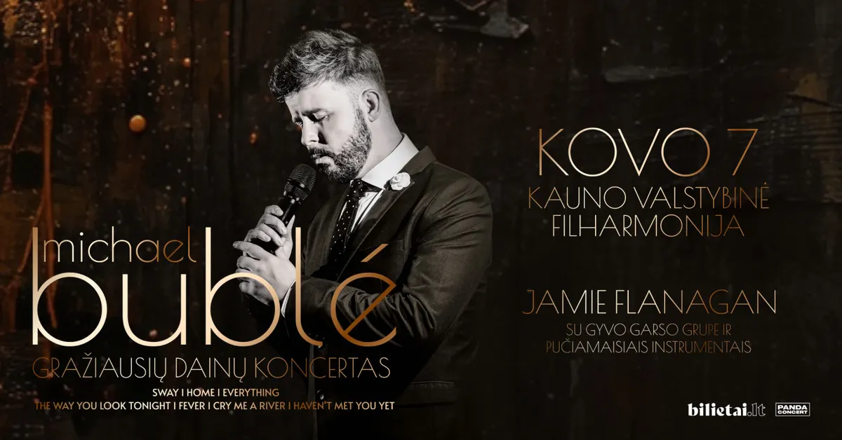 Gražiausių Michael Buble dainų koncertas | atlieka Jamie Flanagan su gyvo garso grupe ir pučiamaisiais instrumentais (Didžioji Britanija)